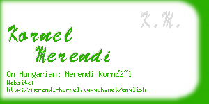 kornel merendi business card